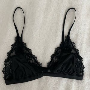 Anine Bing silk & lace bralette — size xs